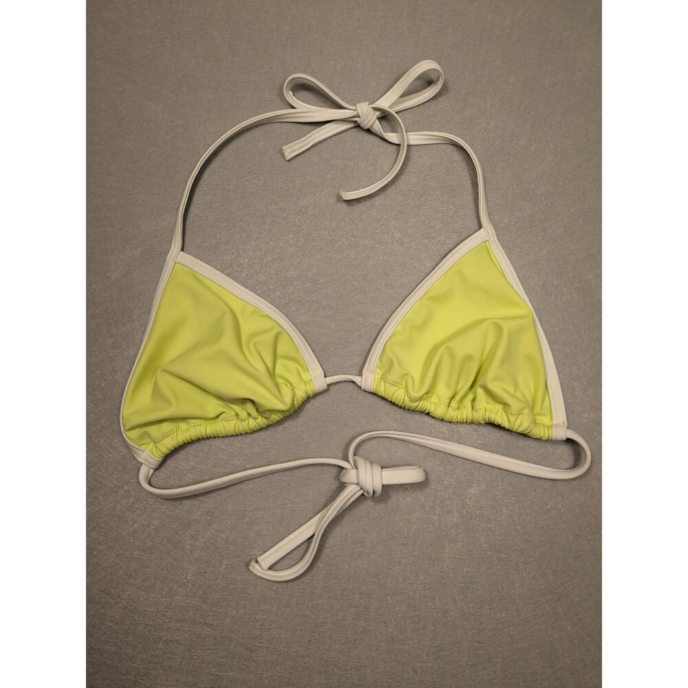 Victoria's Secret Bikini Top Women Large Butter‎ Yellow String Y2K EUC